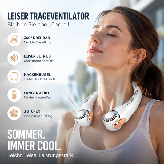 🏖️ Sommer-Sale 60% Rabatt 🏝️🌪️Geräuscharmer Tragbarer Nackenlüfter Für Den Sommer🎁