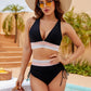 👙Hoch taillierte Bikini-Sets mit Bauchkontrolle und Farbblockdesign