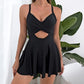🩱 Damen-Badeanzug mit Cut-out und Rock