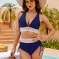 👙Hoch taillierte Bikini-Sets mit Bauchkontrolle und Farbblockdesign