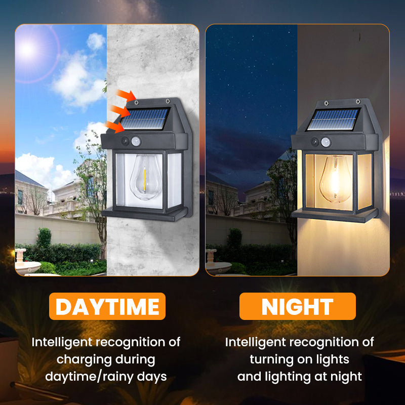 ⏳ Motion Sensor Solar Tungsten Wall Light