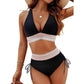 👙Hoch taillierte Bikini-Sets mit Bauchkontrolle und Farbblockdesign