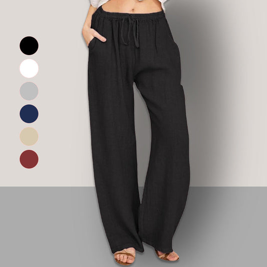 🌸Begrenzte Zeit 50% Rabatt🌸Damen Sommer Baumwolle Leinen Weite Hosen🔥