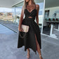 🌷2025 Frühjahrsneuheiten - 50% Rabatt🍃Damen Spaghettiträger Kleid mit hohem Schlitz