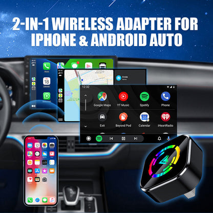 ⚡2-in-1-Funkadapter für iPhone und Android Auto