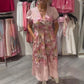 💃✨Elegantes, langes Damenkleid mit Blumenprint und V-Ausschnitt