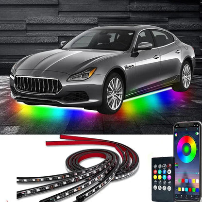 2025 Flexible wasserdichte RGB-LED-Lichtstreifen für das Autochassis (4 Stück)