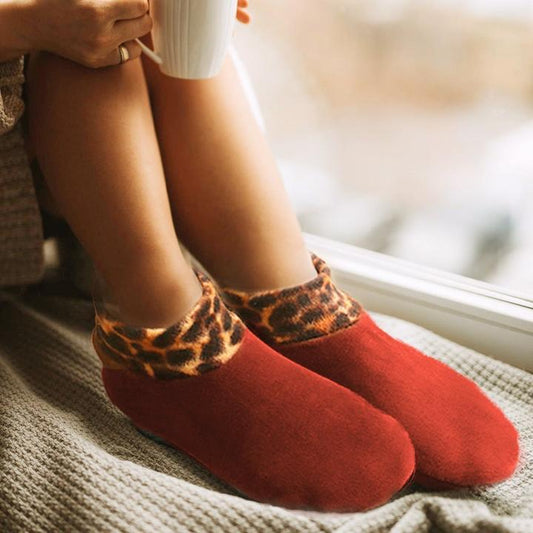 Indoor-Socken mit gepolstertem, rutschfestem Griff und Thermofunktion