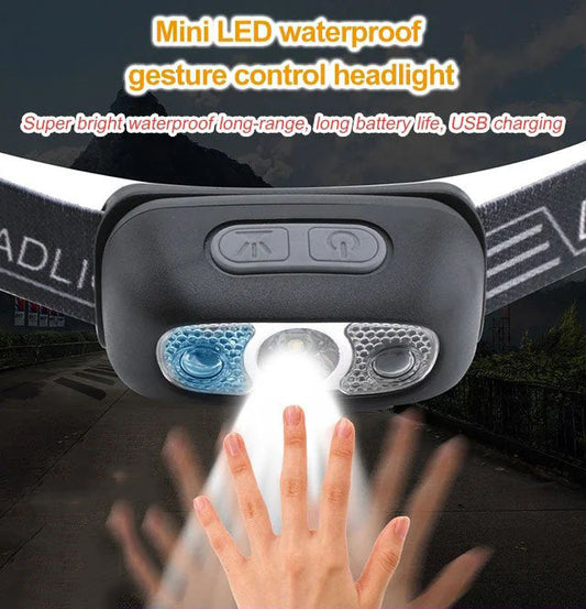 Mini LED Waterproof Gesture Control Headlight